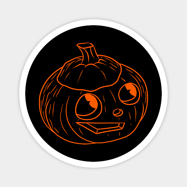 Orange Line Jack O' Lantern looking Up Magnet by saradaboru